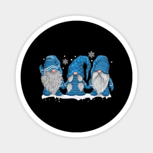 Three Gnomes In Blue Costume Christmas Gift Funny Xmas Shirt Magnet